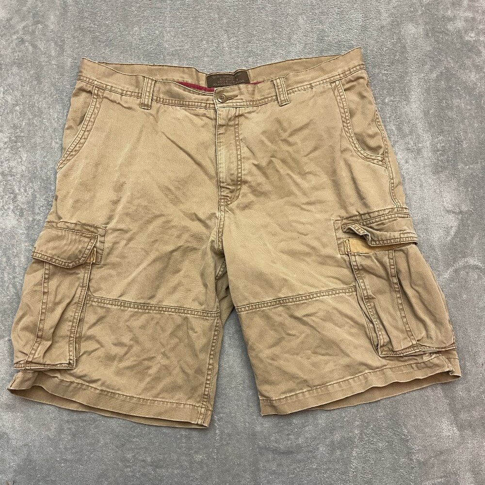 Vintage Old Navy Paratroops Cargo Shorts Mens Size 38 Beige Baggy Y2K